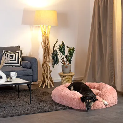 lionto Donut-Hundebett aus weichem Plüsch mit rutschfester Unterseite lionto Donut-Hundebett aus weichem Plüsch mit rutschfester Unterseite