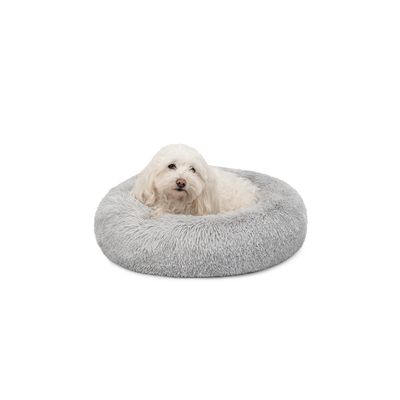 lionto Hundebett aus Plüsch in Donut-Form, 70 cm Durchmesser, rosa