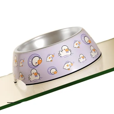 ZenPets Cuenco para perros de acero inoxidable con forma de pato