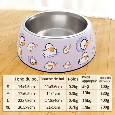ZenPets Cuenco para perros de acero inoxidable con forma de pato