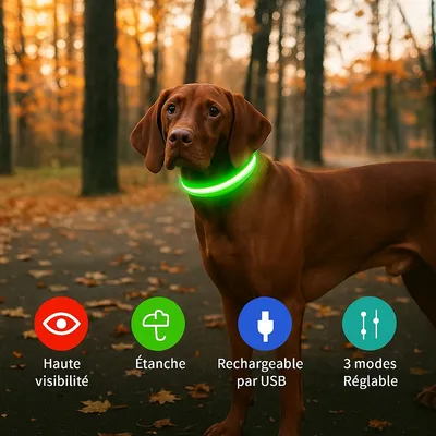 Must&Co - Collier Lumineux pour Chien