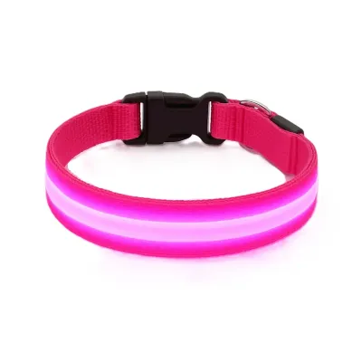 Must&Co - Collier Lumineux pour Chien Rose - Taille L