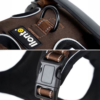 lionto Anti-Zug Hundegeschirr aus weichem Nylon mit Polsterung