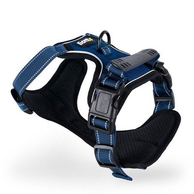 lionto harnais pour chien rembourré nylon doux anti-traction M, Bleu