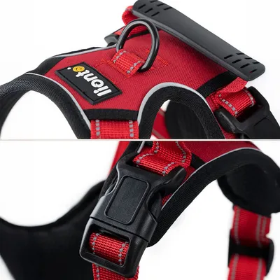 lionto Anti-Zug Hundegeschirr aus weichem Nylon mit Polsterung