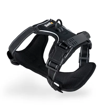 lionto Anti-Zug Hundegeschirr aus weichem Nylon mit Polsterung
