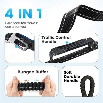 IOKHEIRA Laisse réglable avec ceinture de sécurité pour chien