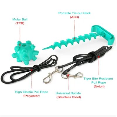 ZenPets Poteau pour chien de plein air et jouet multifonctionnel