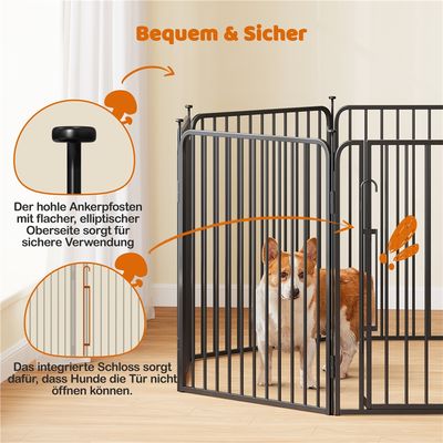 8 teiliger Welpenauslauf Hundelaufstall 80 cm hoch, 8 mm verstärkte