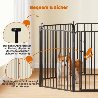 8 teiliger Welpenauslauf Hundelaufstall 80 cm hoch, 8 mm verstärkte 8 teiliger Welpenauslauf Hundelaufstall 80 cm hoch, 8 mm verstärkte