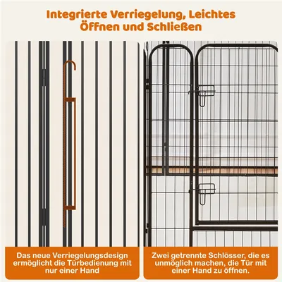 8 teiliger Welpenauslauf Hundelaufstall 80 cm hoch, 8 mm verstärkte 8 teiliger Welpenauslauf Hundelaufstall 80 cm hoch, 8 mm verstärkte