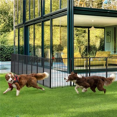 Parc Pour Chien En 8 Panneaux Enclos En Métal Avec Porte 80,5 Cm