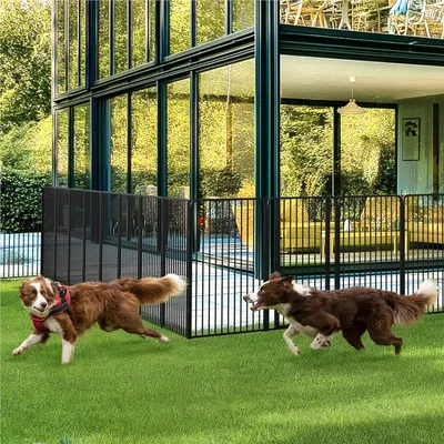 Parc Pour Chien En 6 Panneaux Enclos En Métal Avec Porte 100 Cm