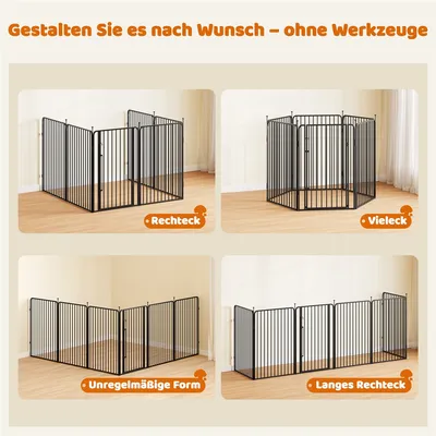 Welpenauslauf Hundelaufstall mit 6 Gitter Welpenlaufstall Gehege mit Tür Welpenauslauf Hundelaufstall mit 6 Gitter Welpenlaufstall Gehege mit Tür