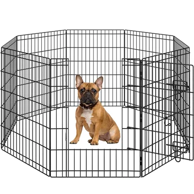 8 Pièces Clôtures Pour Chiens Métalliques Corral Clôtures