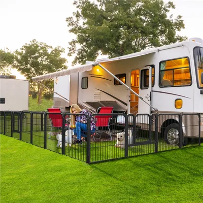 Parc Pour Chien En 12 Panneaux Enclos En Métal Avec Porte Verrouillable