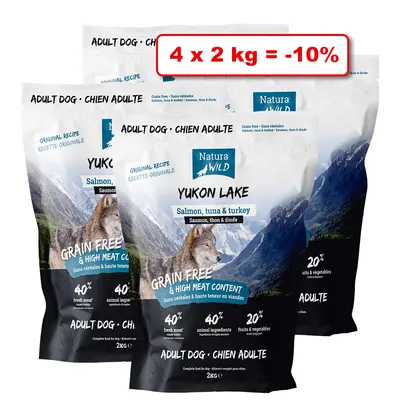 Croquettes NATURA WILD pour chien 4 x 2kg : 10% de remise