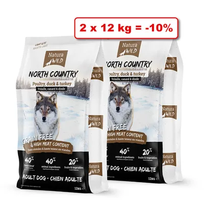 Croquettes NATURA WILD pour chien 2 x 12kg : 10% de remise