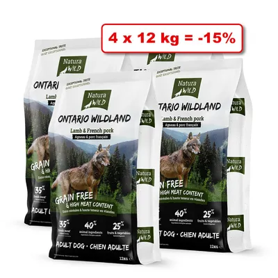 Croquettes NATURA WILD pour chien 4 x 12kg : 15% de remise
