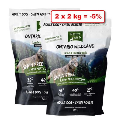 Croquettes NATURA WILD pour chien 2 x 2kg : 5% de remise