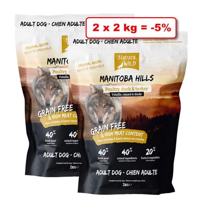 Croquettes NATURA WILD pour chien 2 x 2kg : 5% de remise