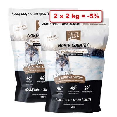 Croquettes NATURA WILD pour chien 2 x 2kg : 5% de remise