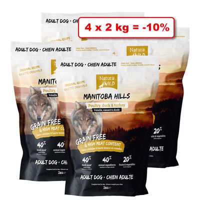 Croquettes NATURA WILD pour chien 4 x 2kg : 10% de remise