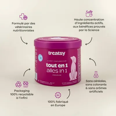 Treatsy Complément Alimentaire - Tout en 1 pour chien