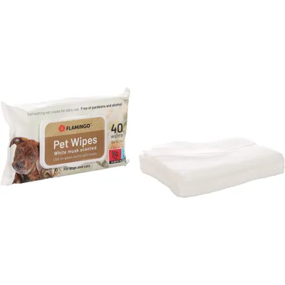 40 Lingettes de soin universelles Reini musc blanc pour chien