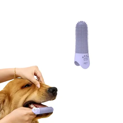 IntiMeg Cepillo de dientes de silicona para perros