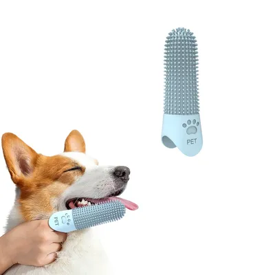 IntiMeg Cepillo de dientes de silicona para perros