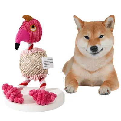 ZenPets Jouet en peluche sonore flamant rose pour chiens