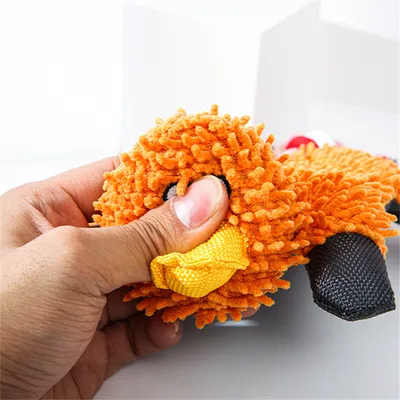 ZenPets Jouet en peluche canard en mèche de balais