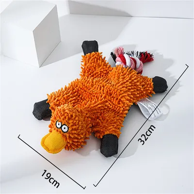 ZenPets Jouet en peluche canard en mèche de balais