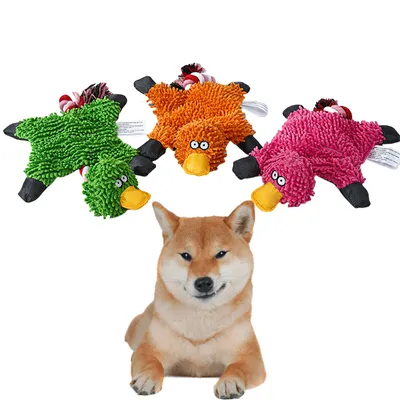 ZenPets Jouet en peluche canard en mèche de balais