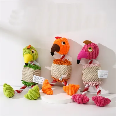 ZenPets Jouet en peluche sonore flamant rose pour chiens