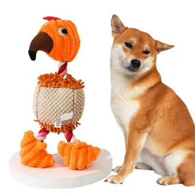 ZenPets Jouet en peluche sonore flamant rose pour chiens