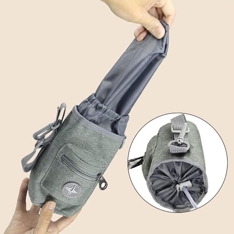 Sac à friandises gris pour dressage de chiens