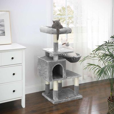 Griffoir multifonction pour chats avec grotte et niveaux
