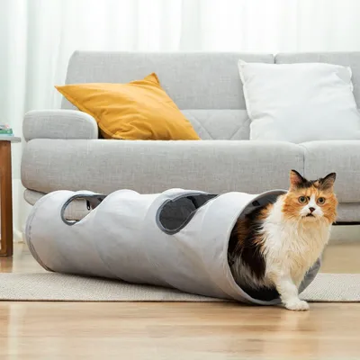 Tunnel amusant pliable pour chat