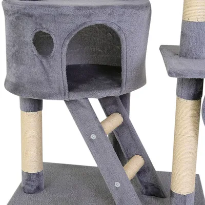 lionto arbre à chat XXL avec sisal, peluche, niches et hamacs