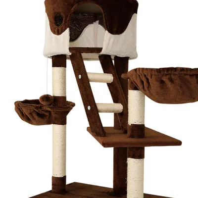 lionto arbre à chat XXL avec sisal, peluche, niches et hamacs
