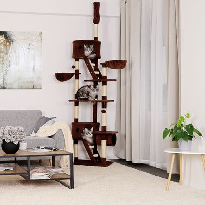 lionto arbre à chat XXL avec sisal, peluche, niches et hamacs