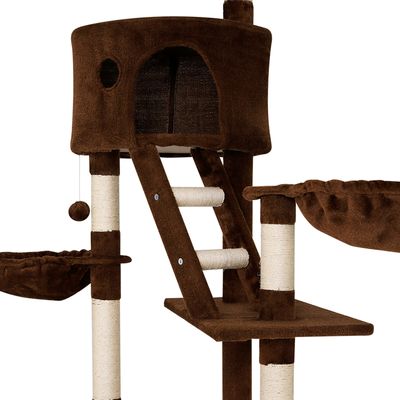 lionto arbre à chat XXL avec sisal, peluche, niches et hamacs