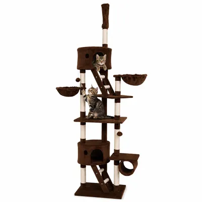 lionto XXL Kratzbaum 230-250 cm mit Sisal, Plüsch, Höhlen und Hängematten lionto XXL Kratzbaum 230-250 cm mit Sisal, Plüsch, Höhlen und Hängematten
