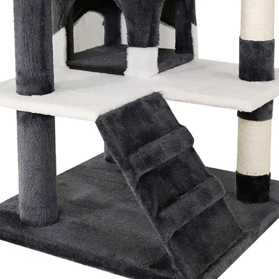 lionto arbre à chat avec sisal, 2 balles & 3 plateformes confort