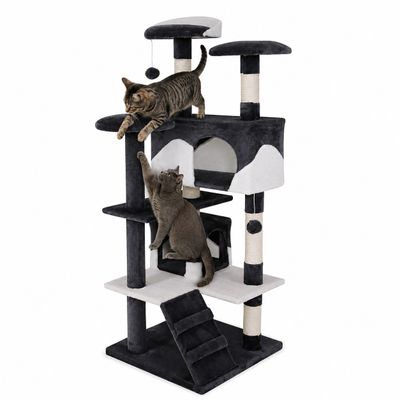 lionto arbre à chat avec sisal, 2 balles & 3 plateformes confort