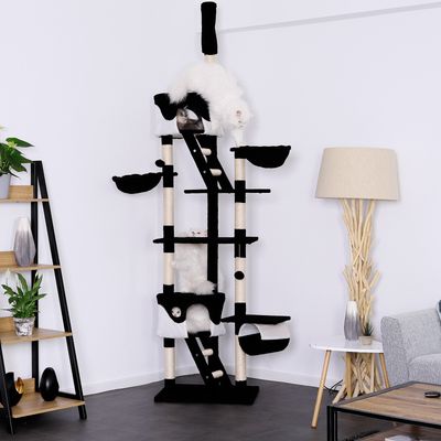 lionto arbre à chat XXL avec sisal, peluche, niches et hamacs