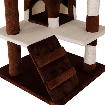 lionto arbre à chat avec sisal, 2 balles & 3 plateformes confort