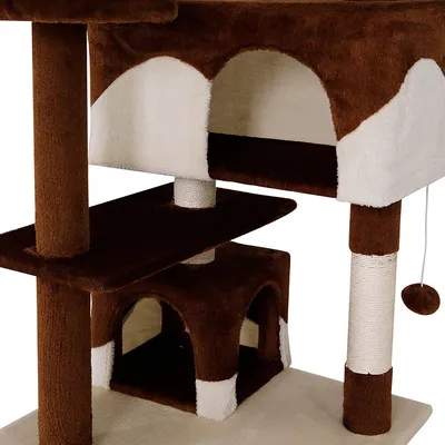 lionto arbre à chat avec sisal, 2 balles & 3 plateformes confort